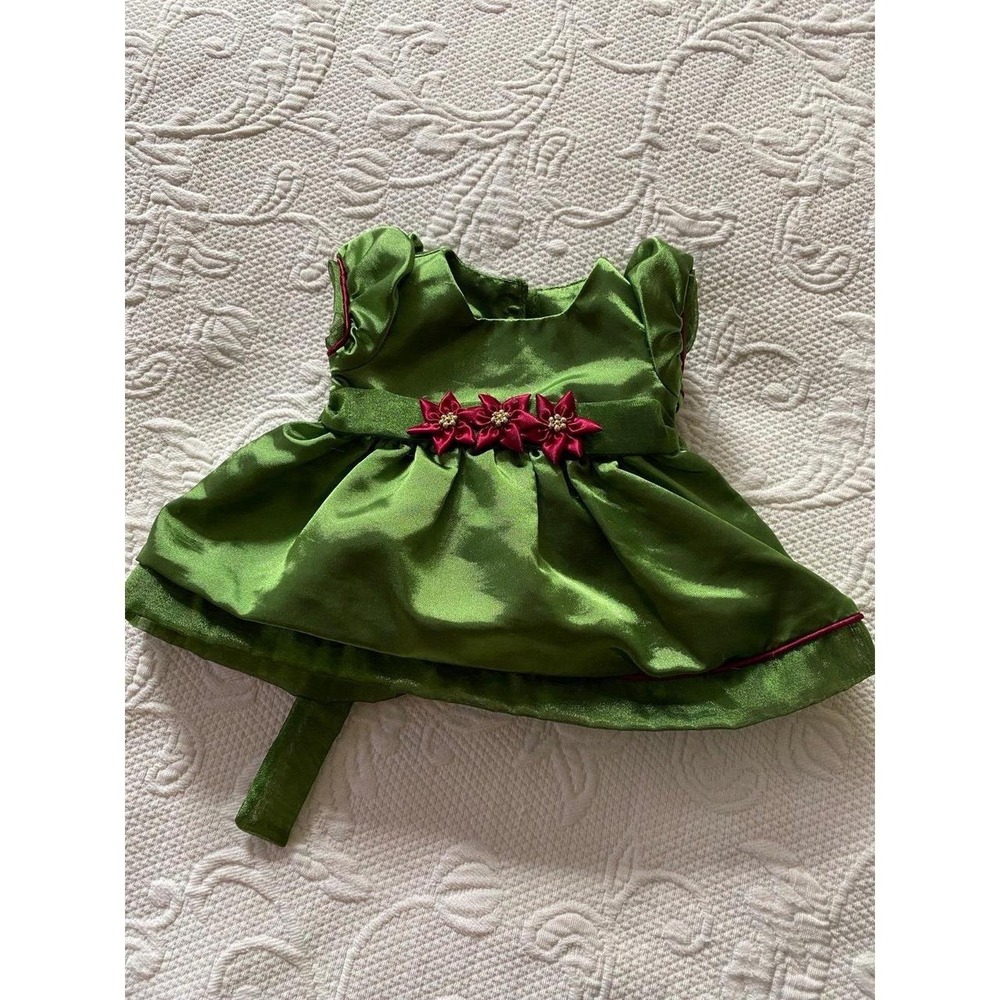 American Girl Green Holiday Doll Dress Christmas